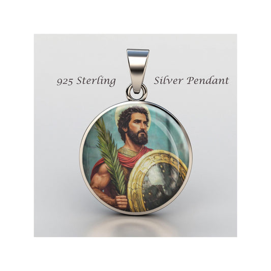 Saint Adrian Nicomedia Religious Devotional sterling silver 925 Christian Medal Patron