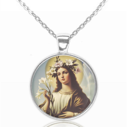 St. Rosalia Catholic Necklace Religious Patron Saint Medal Pendant