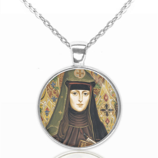 St. Hildegard of Bingen Necklace Medal Pendant Christian Religious Jewelry