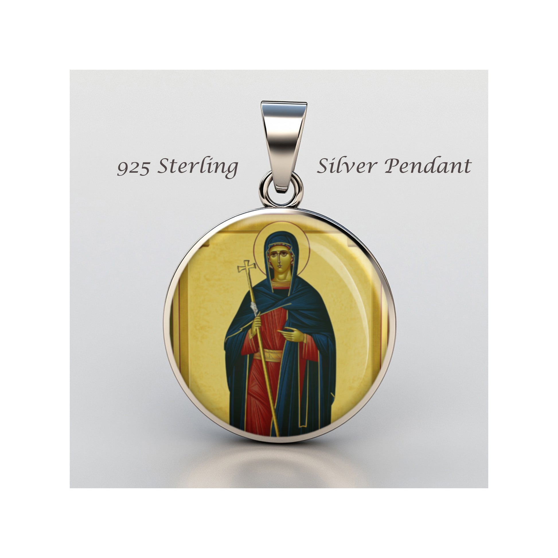 Saint Natalia Of Nicomedia Catholic sterling silver 925 Christian Medal Patron image 0