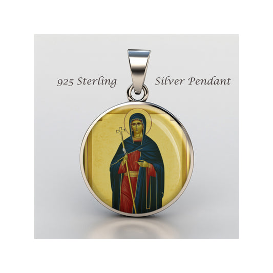 Saint Natalia Of Nicomedia Catholic sterling silver 925 Christian Medal Patron image 0