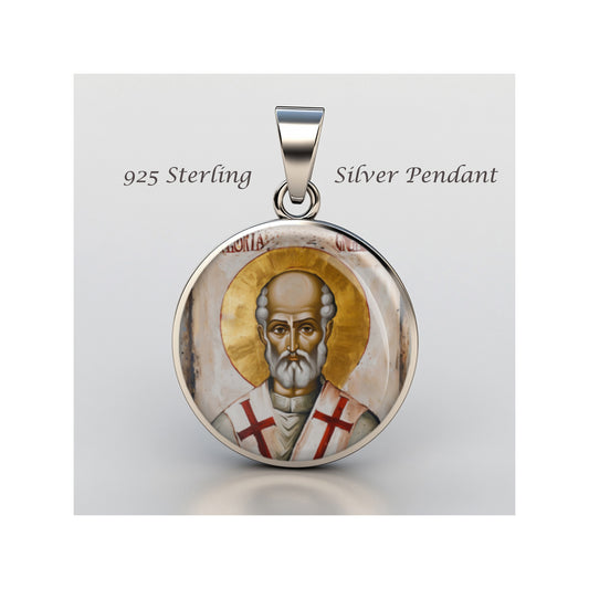 Saint Gregory Of Neocaesarea Catholic sterling silver 925 Christian Medal Patron image 0