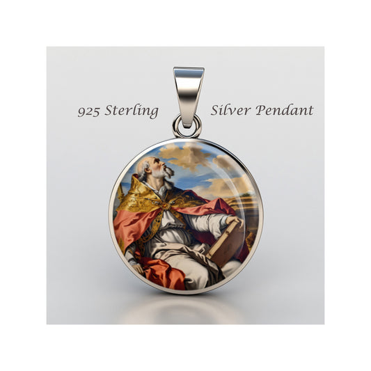 Saint Eusebius Of Vercelli Catholic sterling silver 925 Christian Medal Patron image 0