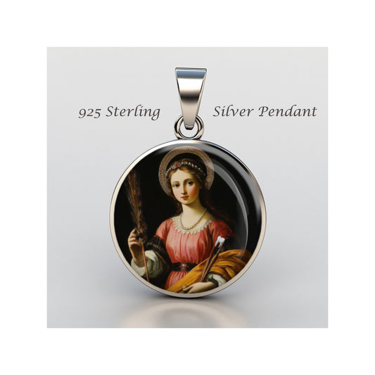 Saint Apollonia Catholic sterling silver 925 Christian Medal Patron Pendant image 0