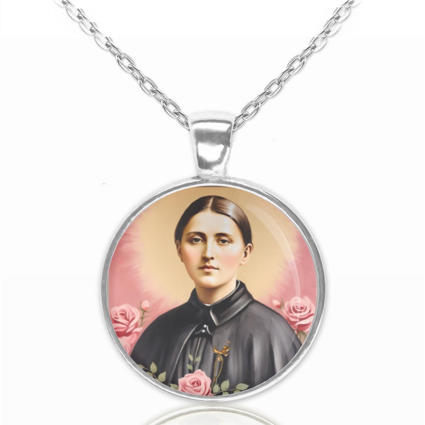 St Gemma Galgani Patron Saint Pharmacists Catholic Charm Medal Pendant Necklace
