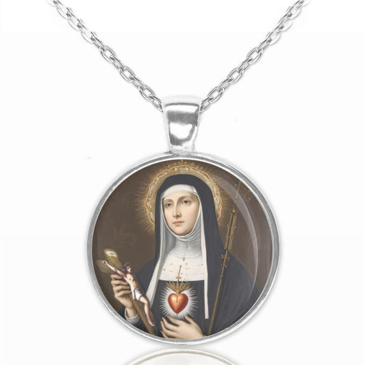 St Margaret Mary Alacoque Catholic Necklace Christian Patron Saint Medal Pendant / Jewelry