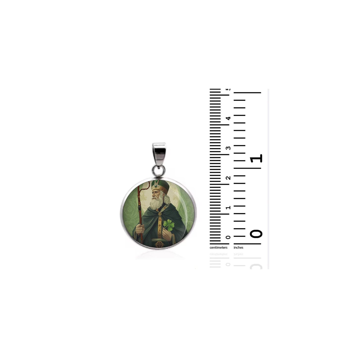 Saint Patrick Religious Christian sterling silver 925 Christian Medal Patron Pendant