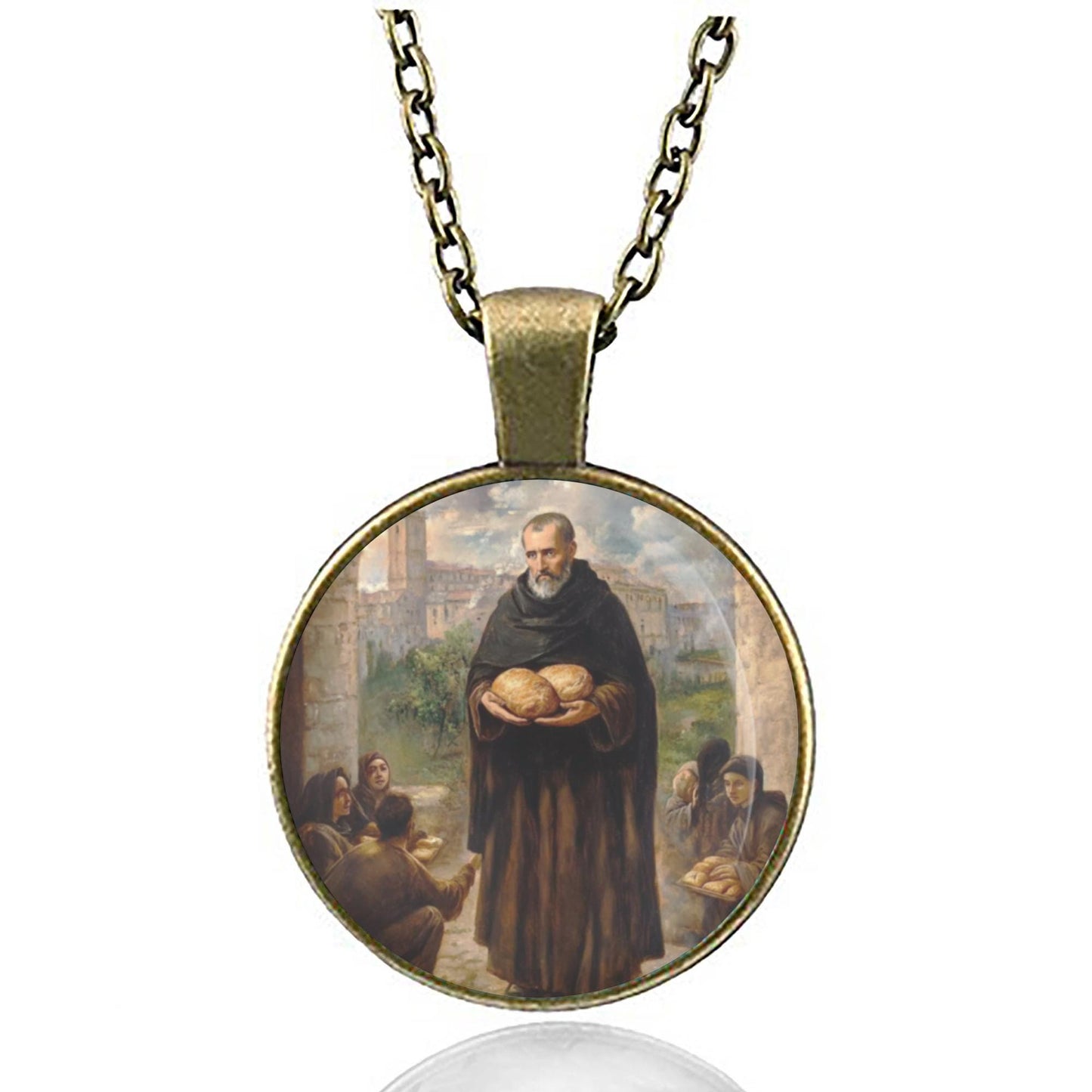 St Albert Adam Chmielowski Catholic Necklace Patron Pendant Christian Medal