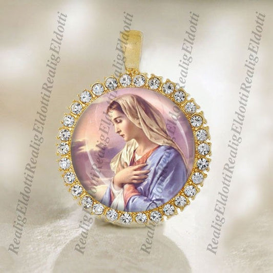Our Lady of Mental Peace Catholic Gold Tone Christian Religious Jewelry