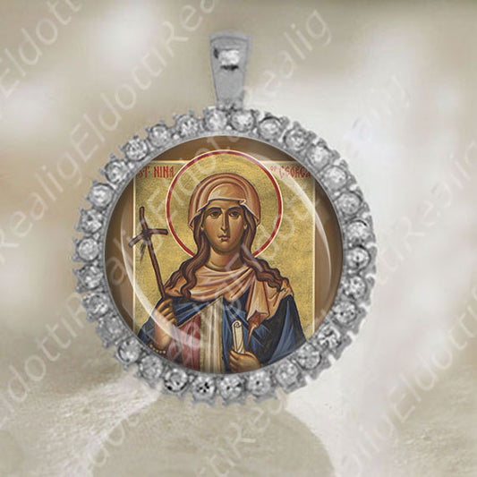 St. Nina Nino of Georgia Medal Orthodox Religious Jewelry Pendant