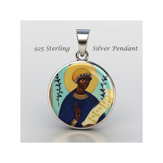 Saint Monica Of Africa Catholic sterling silver 925 Christian Medal Patron image 0