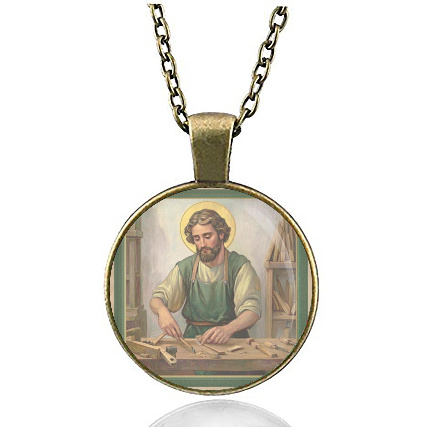 St. Joseph the Worker Christian Saint Necklace