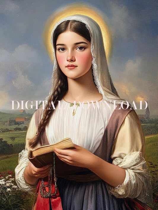 Saint Genevieve Religious Catholic Print Art Digital Image image 0