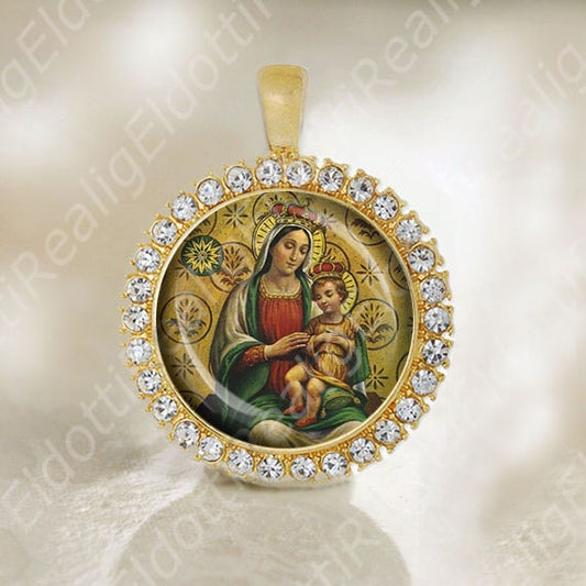 Madonna dela Stella Our Lady of Star Mary Medal Catholic Saint Religious Jewelry