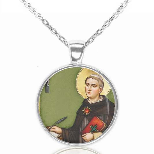 St. Thomas Aquinas Necklace Catholic Saint Pendant Medal image 0