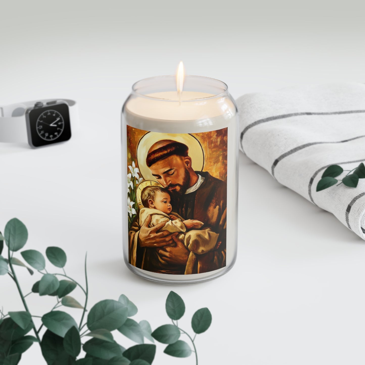 St. Anthony of Padua Catholic Serenity Scented Candle, 13.75oz | Relaxation Gift, Home Decor, Calm Atmosphere, Religious Decor
