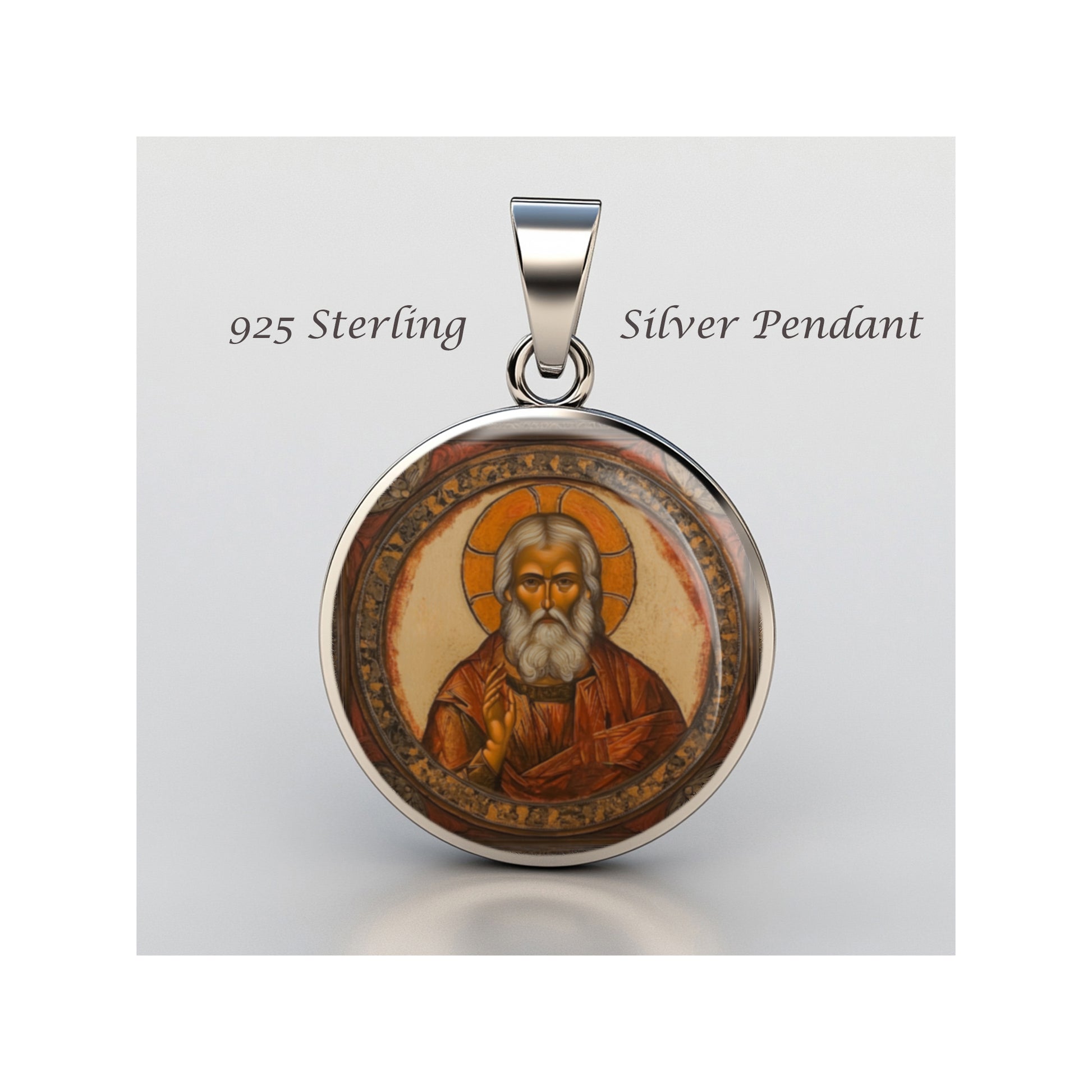 Saint Seraphim Serafim Of Sarov Catholic sterling silver 925 Christian Medal image 0
