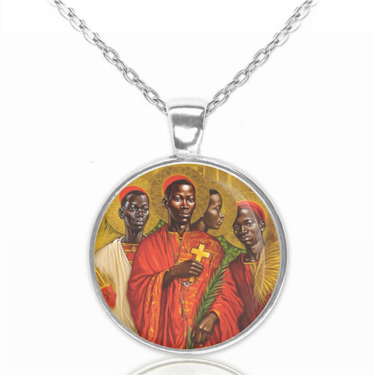 St. Charles Lwanga and Companions Catholic Necklace. Christian Religious Pendant
