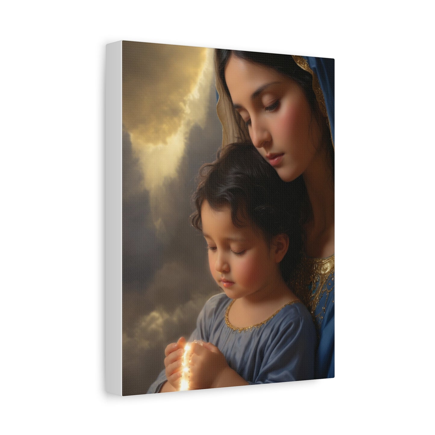 Mary and Baby Jesus Catholic Canvas Wall Art, Christian Decor