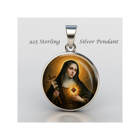Saint Jane Frances De Chantal Catholic sterling silver 925 Christian Medal image 0