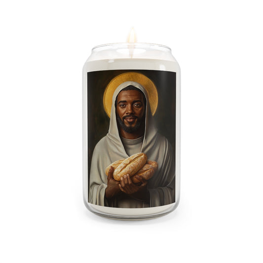 St. Benedict the Moor Catholic Serenity Scented Candle, 13.75oz | Relaxation Gift, Home Decor, Calm Atmosphere, Religious Decor