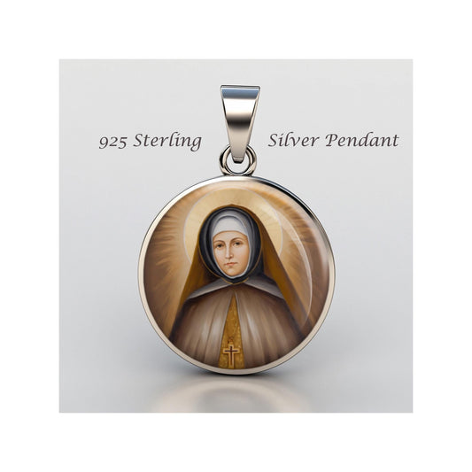 Saint Emily De Rodat Religious Devotional sterling silver 925 Christian Medal Patron Pendant