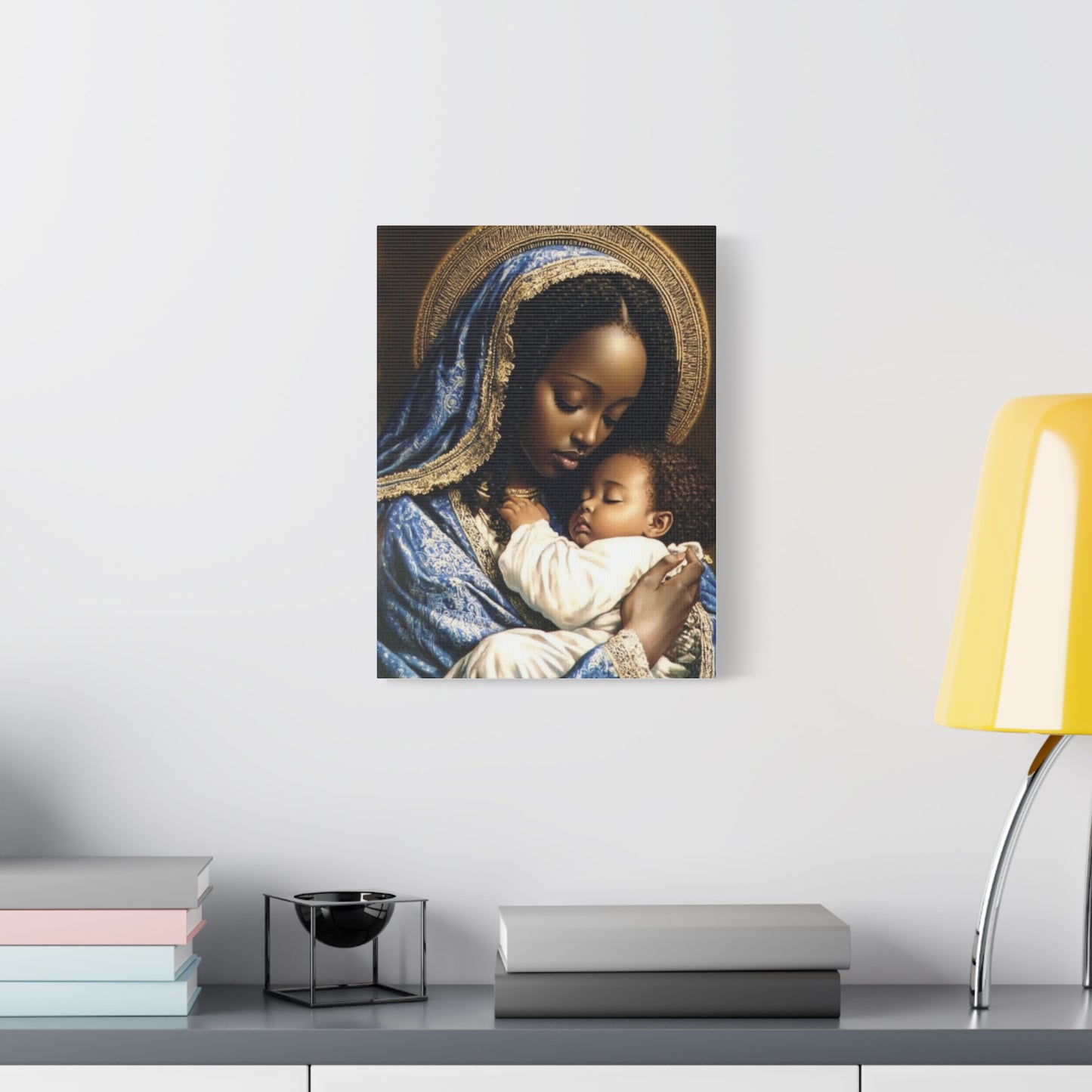 african mother mary with babyCanvas Wall Art, Christian Decor