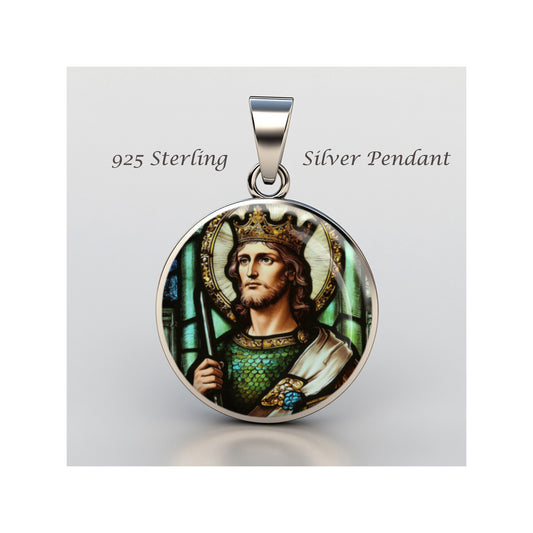 Saint Louis Of France Catholic sterling silver 925 Christian Medal Patron image 0