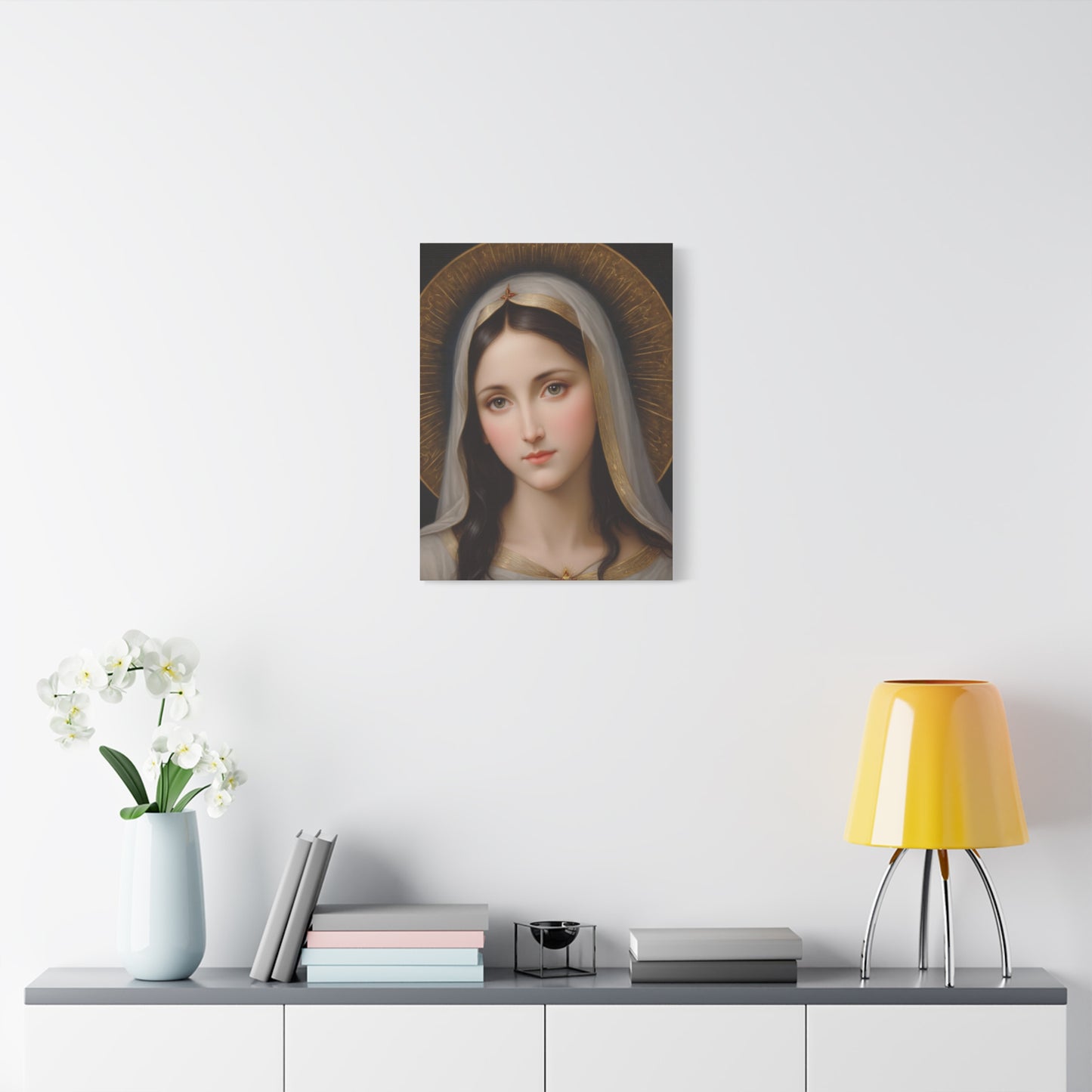 Our Blessed Lady Holy Mary Catholic Canvas Wall Art, Christian Decor