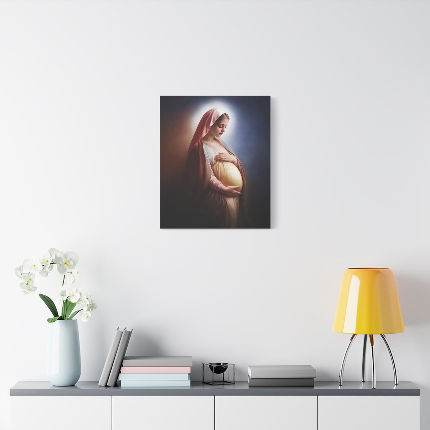 Ready To Hang - Pregnant Mother Mary Catholic Canvas Wall Art, Christian Decor