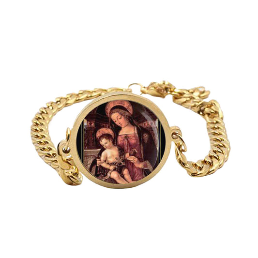 Our Lady Consolation Catholic Bracelet Gold or Silver tone Religious Jewelry Simple Chain