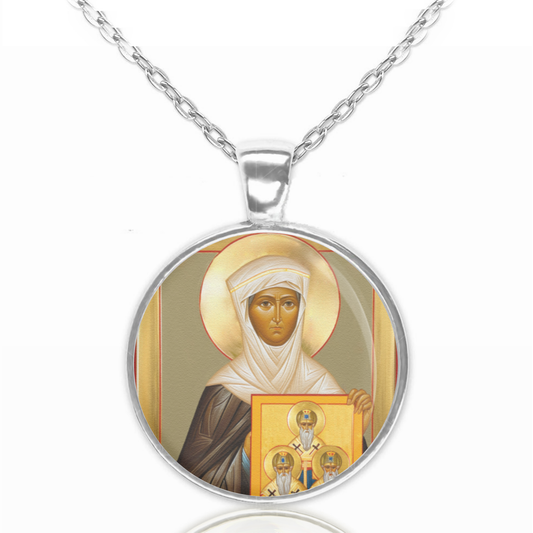 St. Venerable Mother Macrina Necklace Catholic Saint Pendant Medal image 0