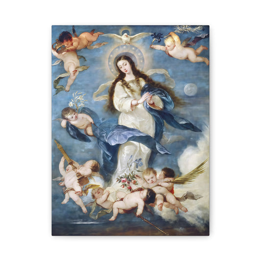 Ready To Hang - Mother Mary Immaculate Conception Catholic Canvas Wall Art, Christian Decor Our Lady