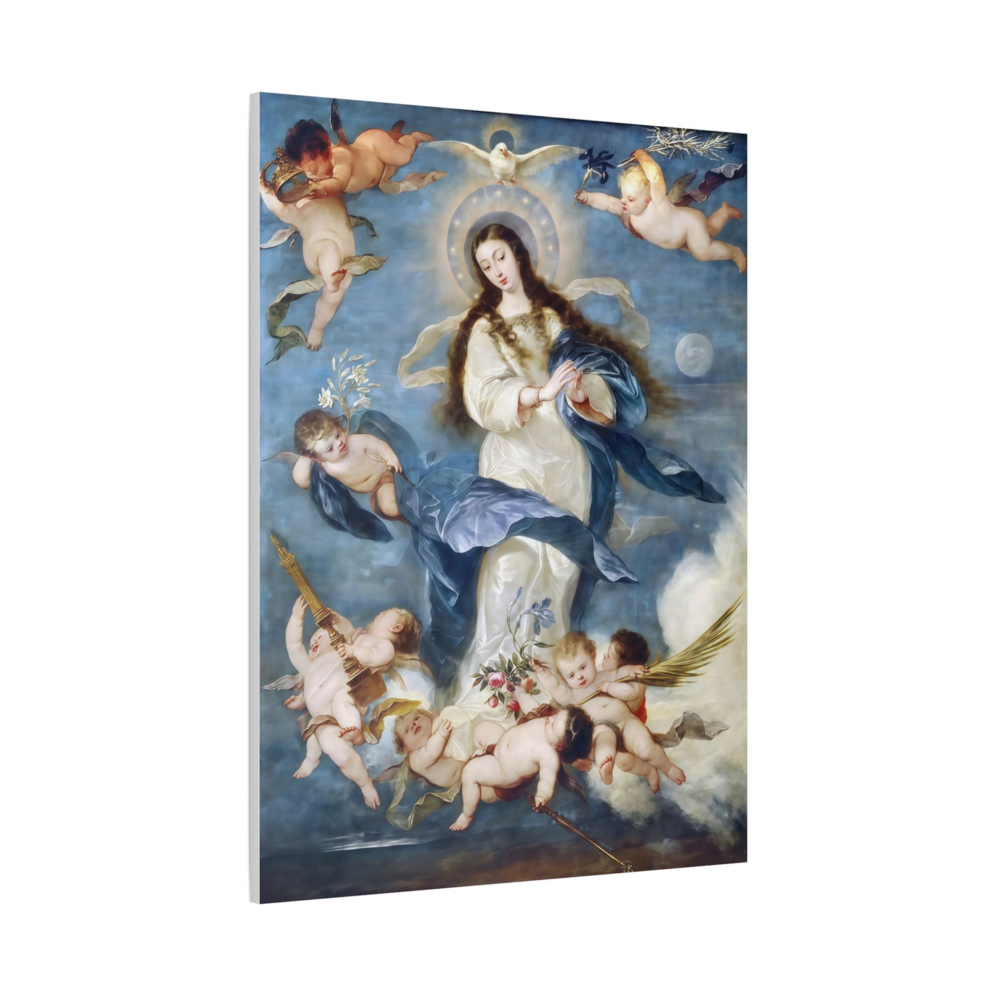 Ready To Hang - Mother Mary Immaculate Conception Catholic Canvas Wall Art, Christian Decor Our Lady