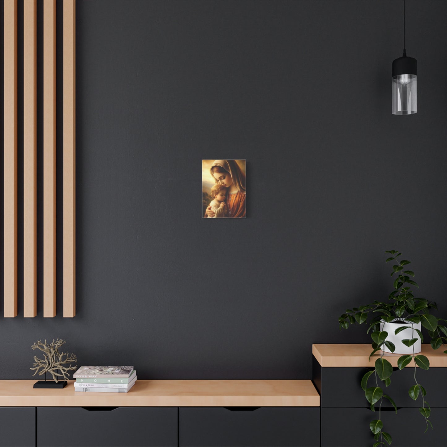 Mother Mary and Baby Jesus Catholic Canvas Wall Art, Christian Decor