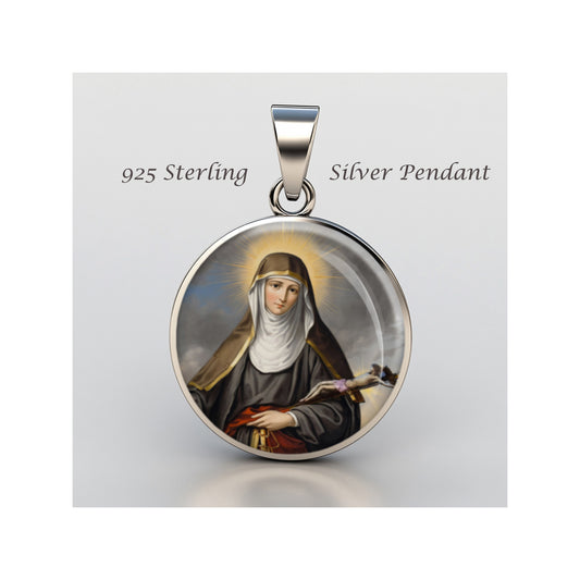 Saint Coleta De Corbie Catholic sterling silver 925 Christian Medal Patron image 0