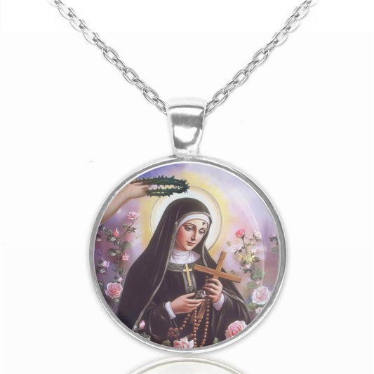 St Rita of Cascia Patron Saint Christian Catholic Medal Necklace