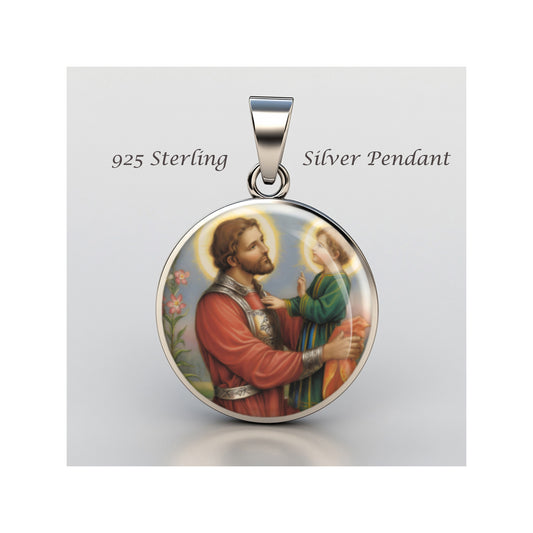 Saint Joseph The Betrothed Catholic sterling silver 925 Christian Medal Patron image 0