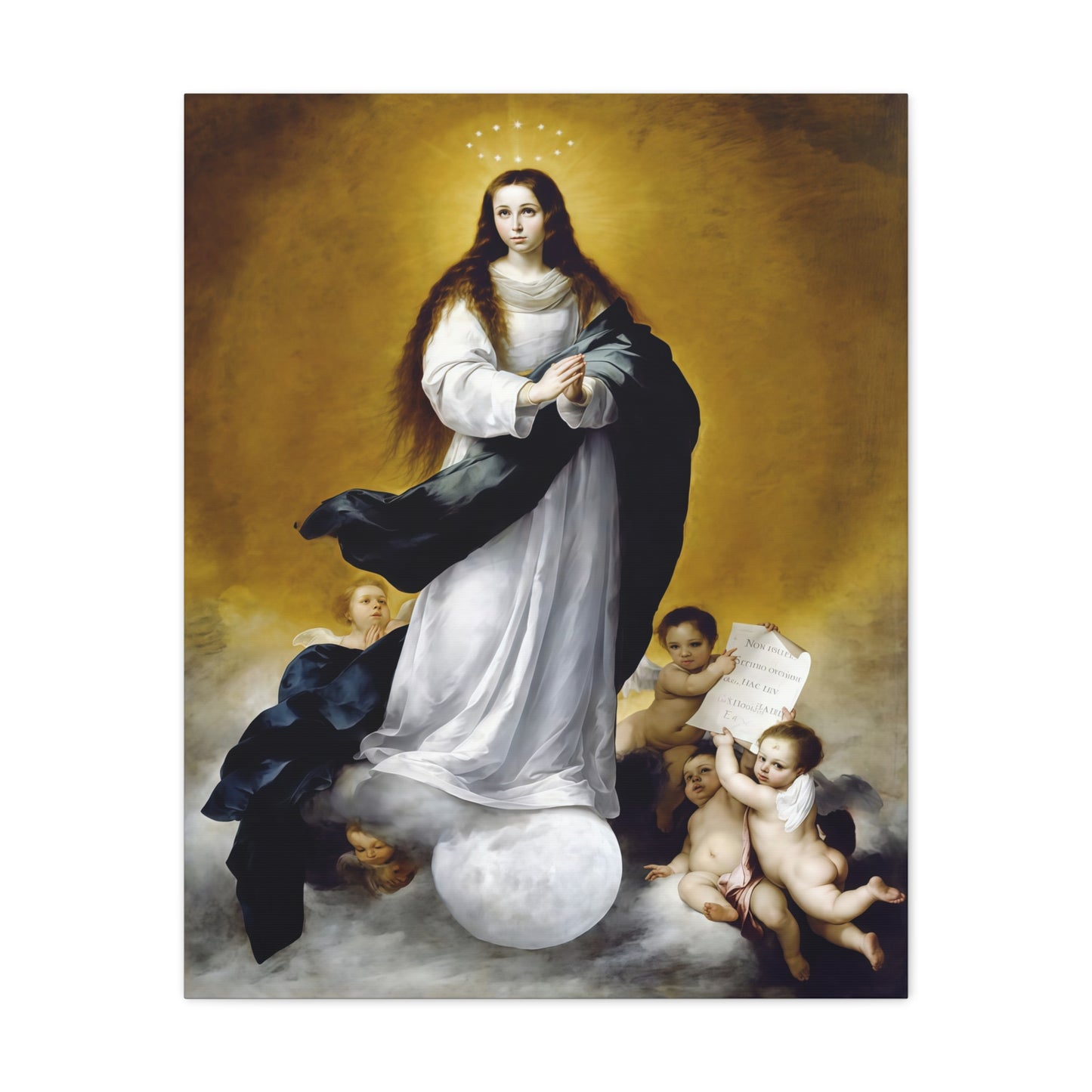 Ready To Hang - Mother Mary Immaculate Conception Catholic Canvas Wall Art, Christian Decor Ships from USA