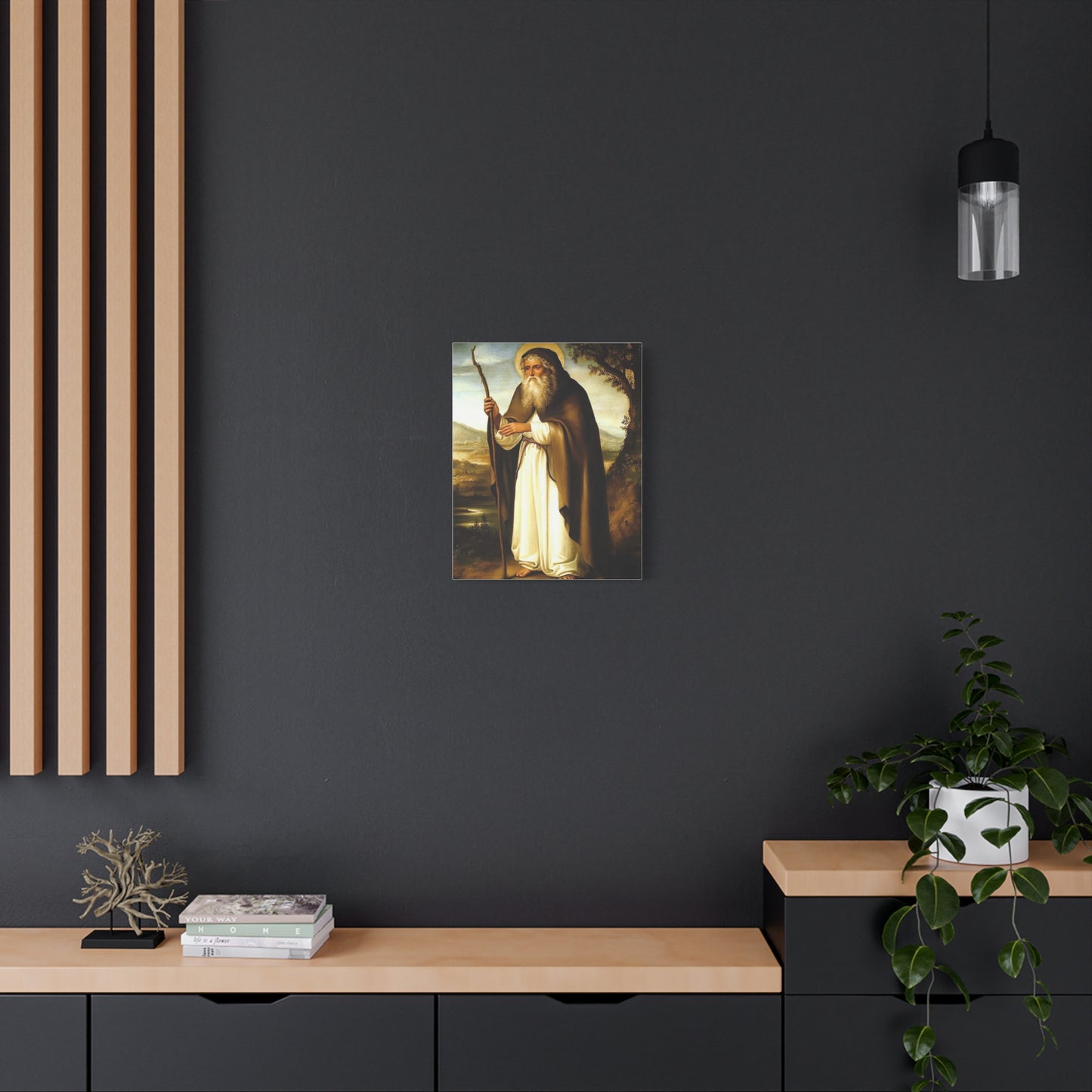 St. Anthony of the Desert Canvas Print, Catholic Decor Wall, Gift Religious Christian