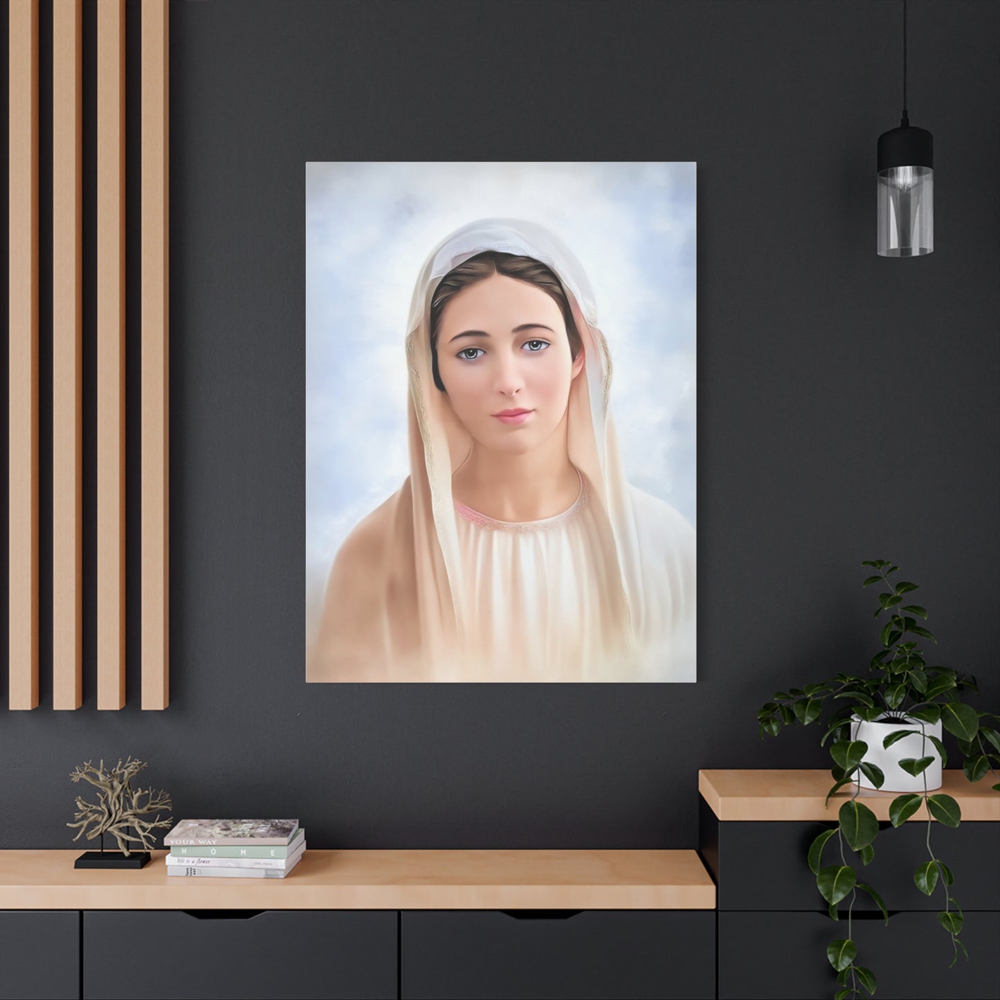Our Lady Mary Medjugorje Catholic Canvas Wall Art, Christian Decor