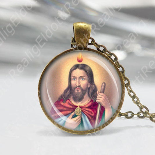 St Jude Thaddeus Patron Saint of the Impossible Catholic Necklace Apostle of Jesus Medal Pendant Religious Medallion
