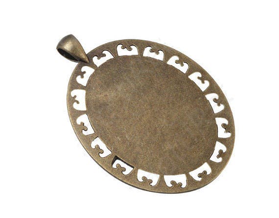 Saint Anne Pendant St Ann Oval Bronze Medal