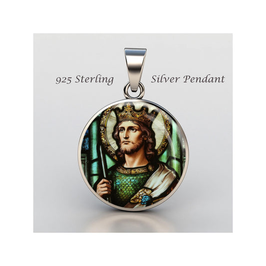 Saint Louis Of France Religious Devotional sterling silver 925 Christian Medal Patron