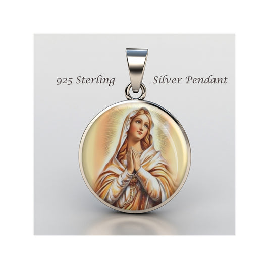 Saint Lea Of Rome Catholic sterling silver 925 Christian Medal Patron Pendant image 0