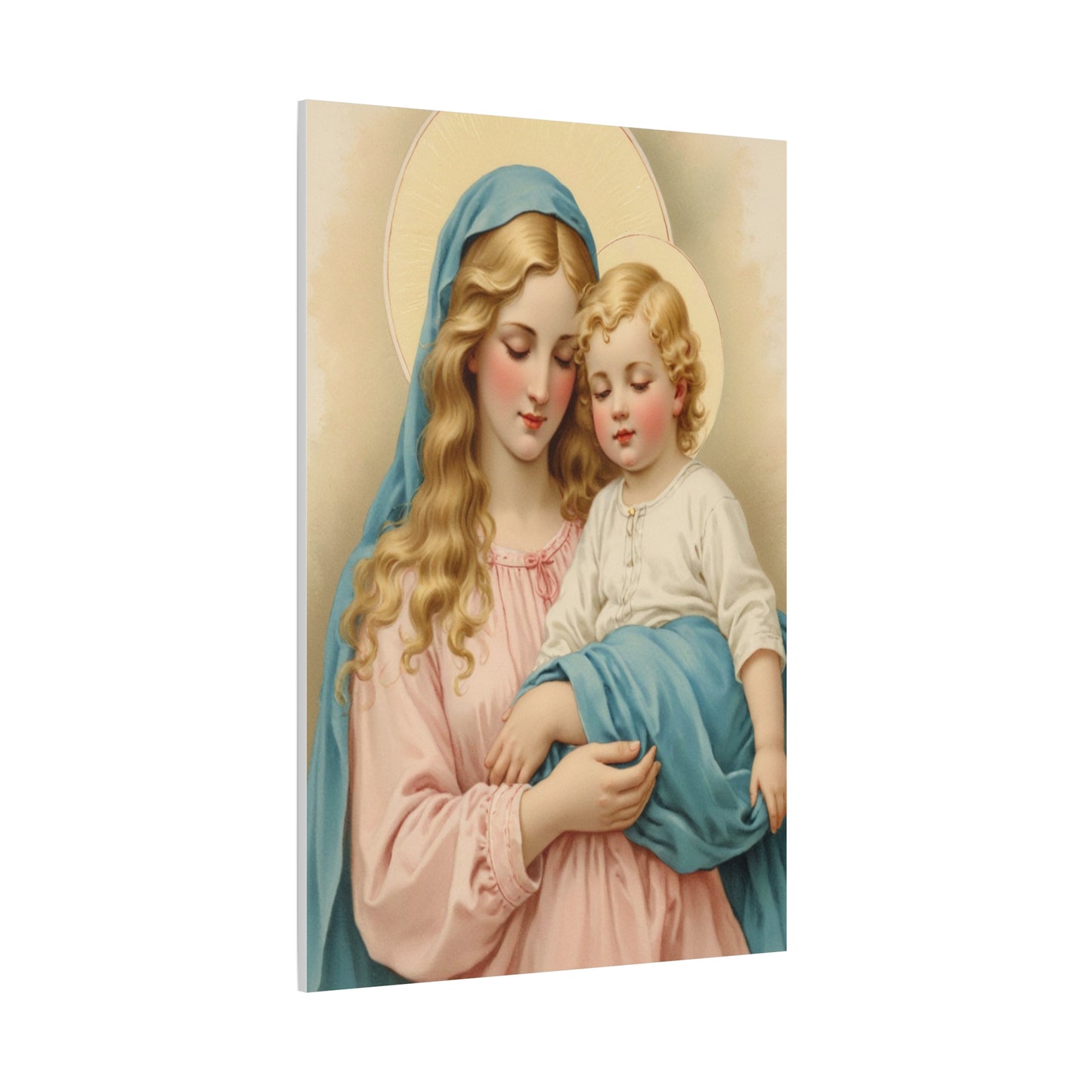 Mother Mary and Baby Jesus Catholic Canvas Wall Art, Christian Decor