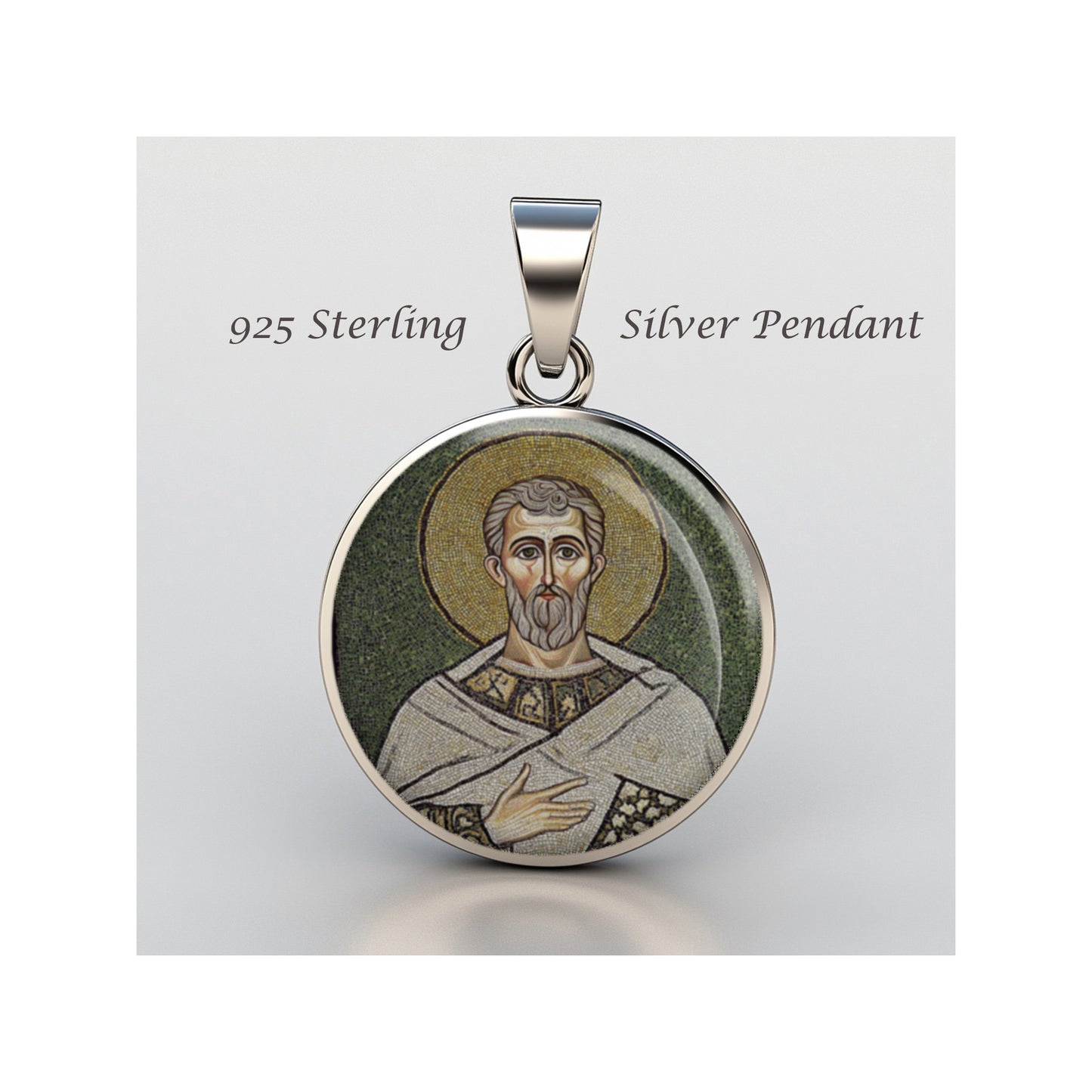 Saint Apollinaris Of Ravenna Catholic sterling silver 925 Christian Medal Patron image 0