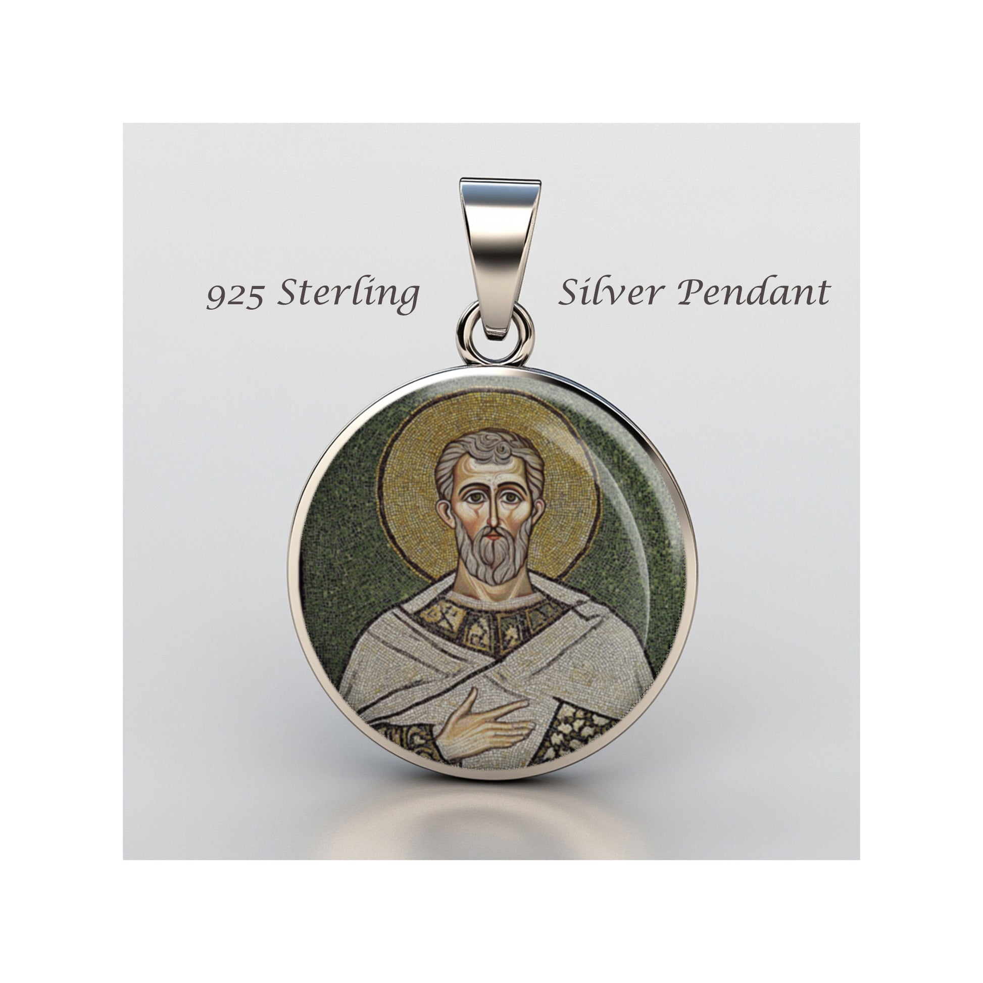 Saint Apollinaris Of Ravenna Catholic sterling silver 925 Christian Medal Patron image 0