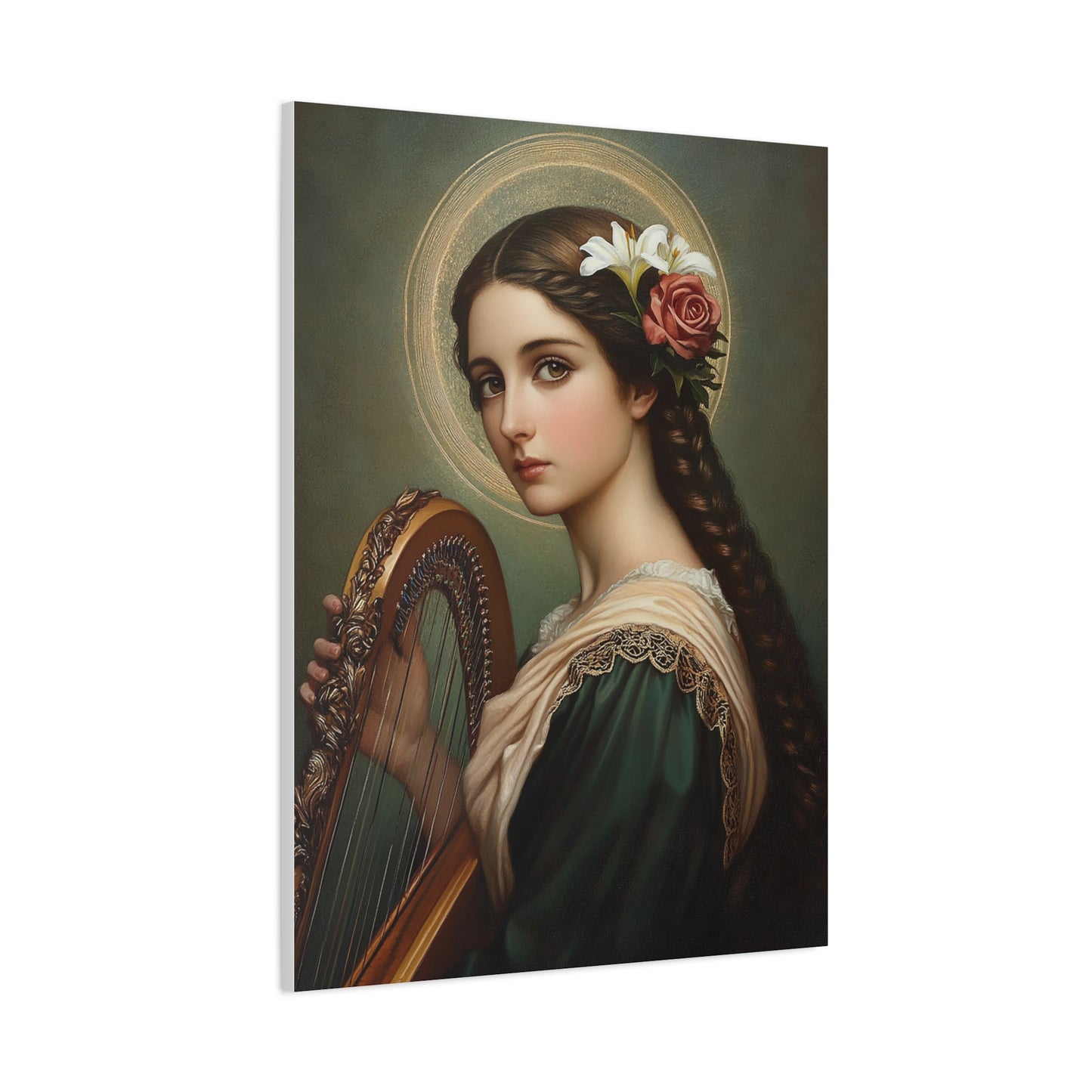 St. Cecilia Catholic Canvas Wall Art, Christian Decor