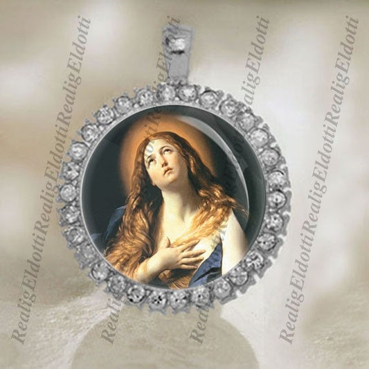 St. Mary Magdalene - Round Catholic Medal Pendant Religious Jewelry for Necklace. NEW